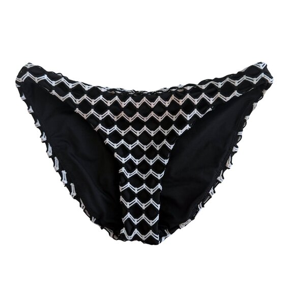 NWT Peixoto Chevron Bikini Bottoms in Black/White Sz. S - Picture 1 of 2